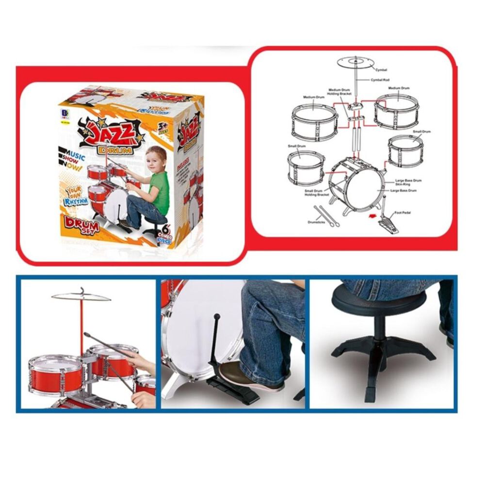 Juguete Bateria Musical Infantil 6 Piezas 82cm image number 3.0
