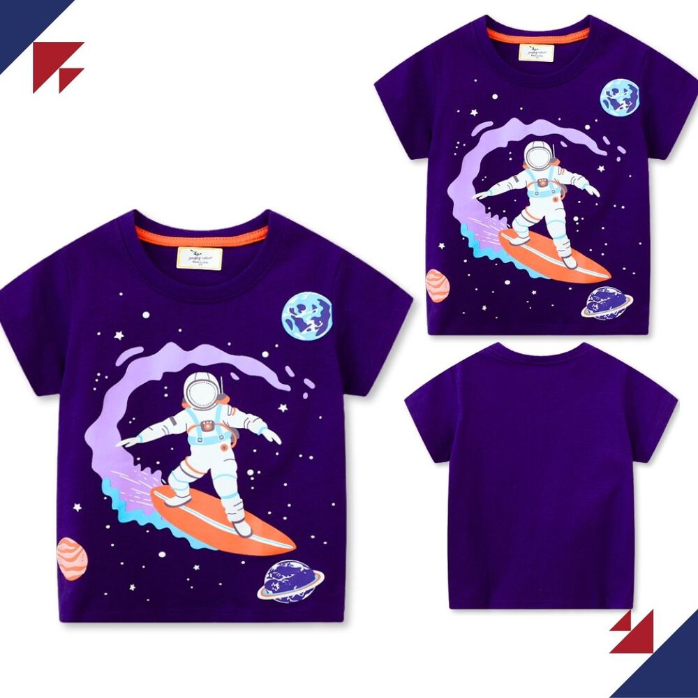 Polera Niño Algodón Manga Corta Jump Kids Astronauta 2 A 7 Años image number 4.0