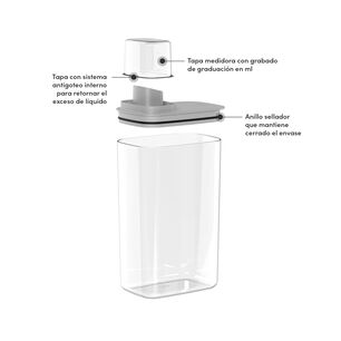 Dispensador De Detergente 2,3 Litros Gris