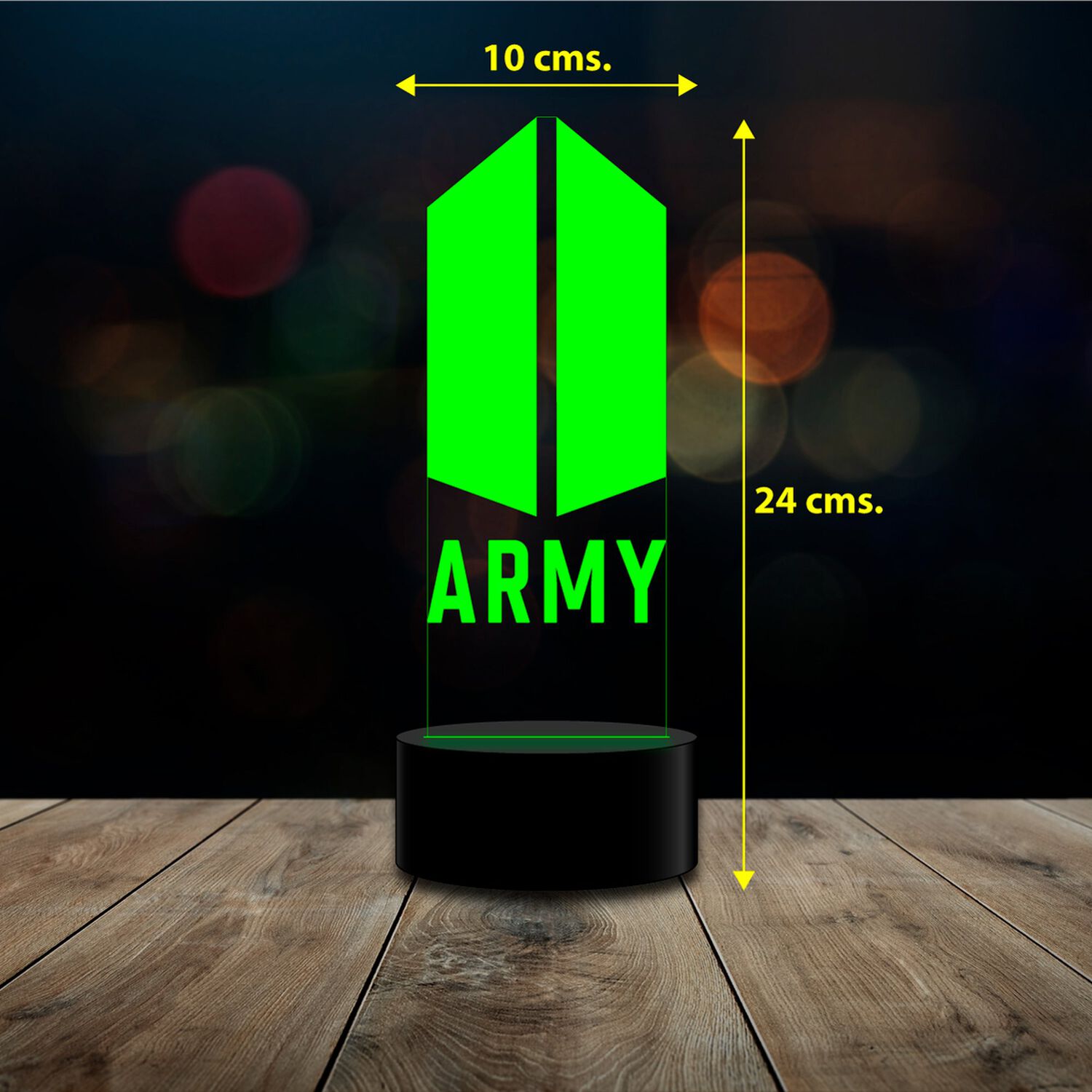 Lampara 3d Army Bts 16 Colores Intercam Control Remoto image number 3.0