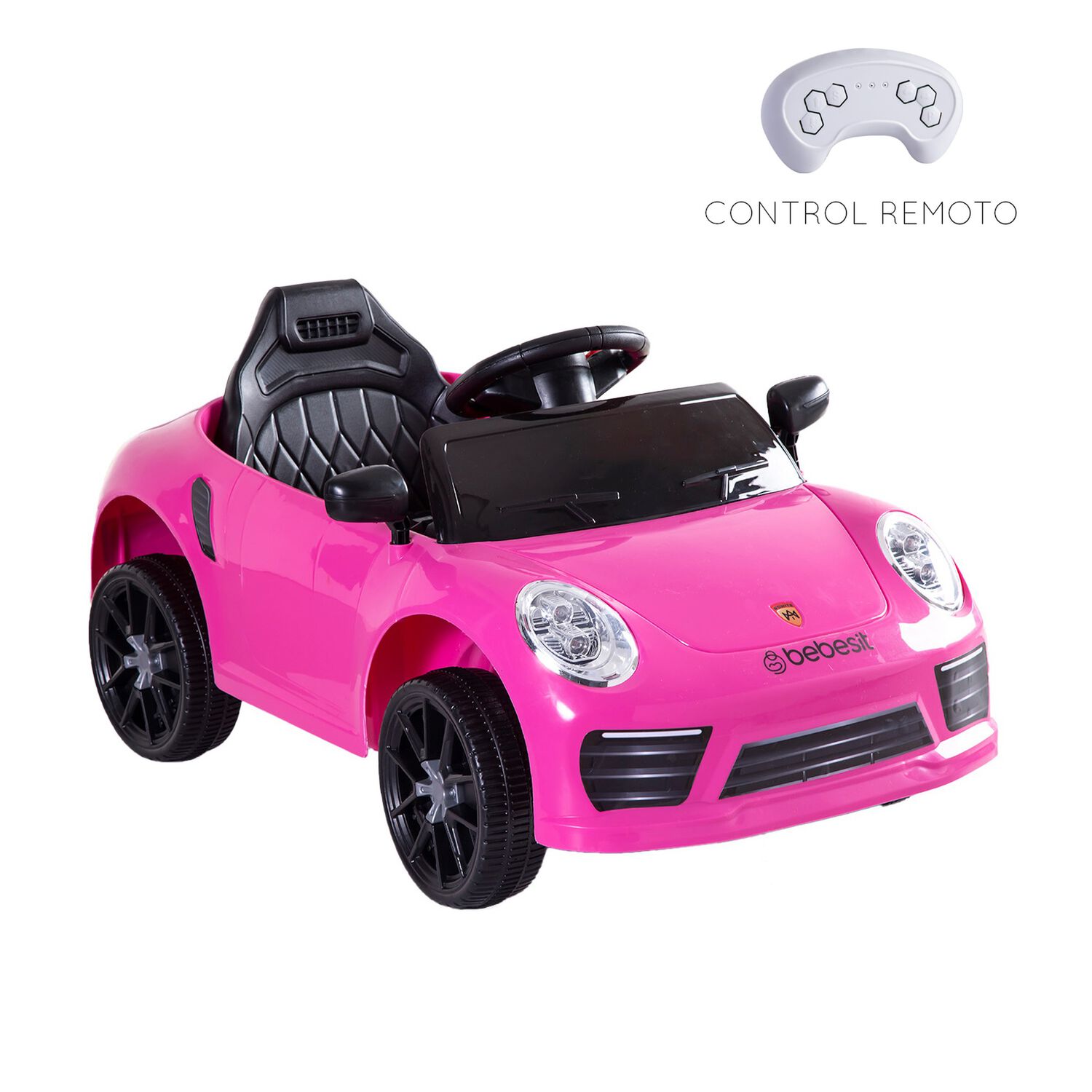 Auto Deportivo El&eacute;ctrico Race Rosa Bebesit image number 6.0