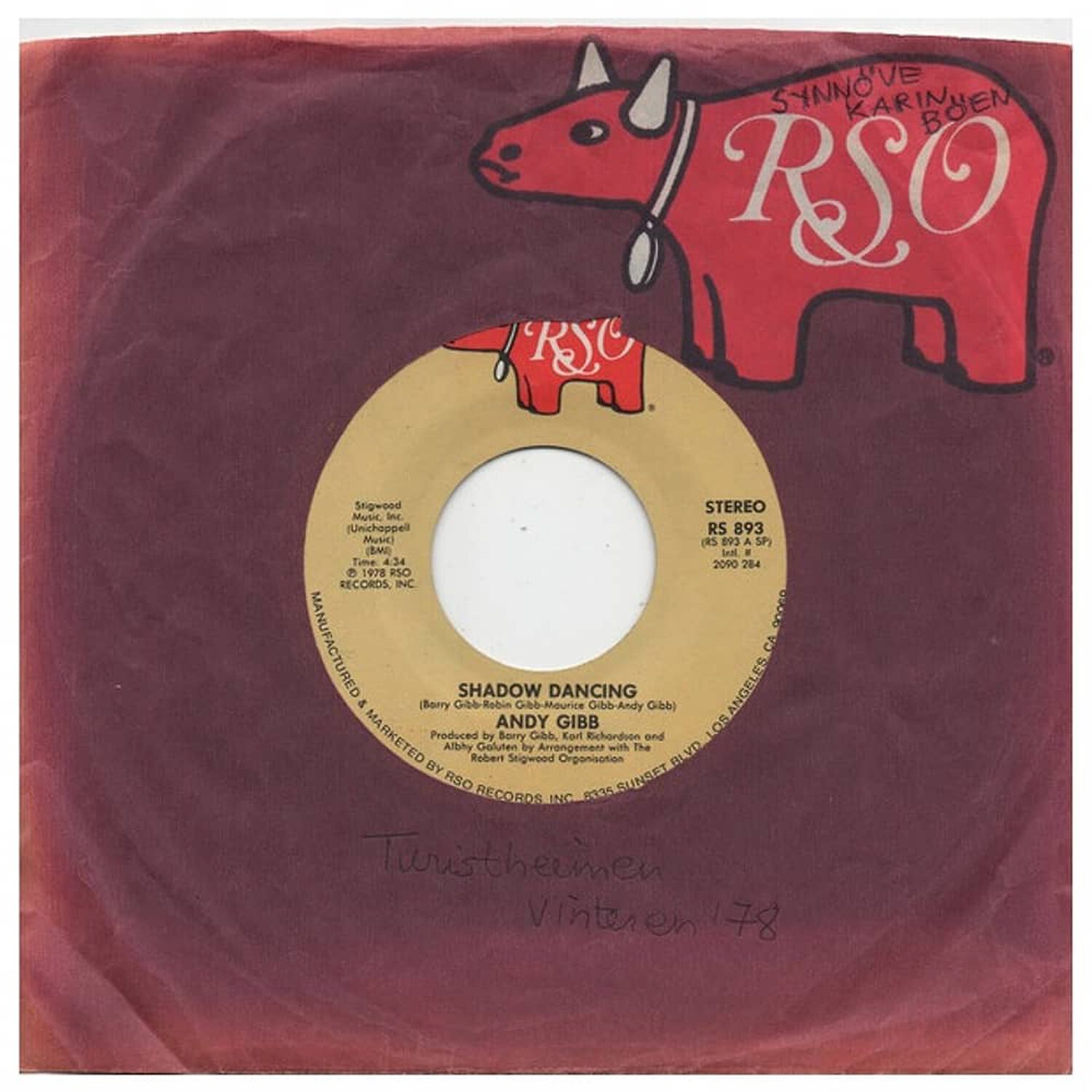Andy Gibb - Shadow Dancing | 7" Single Vinilo Usado image number 0.0