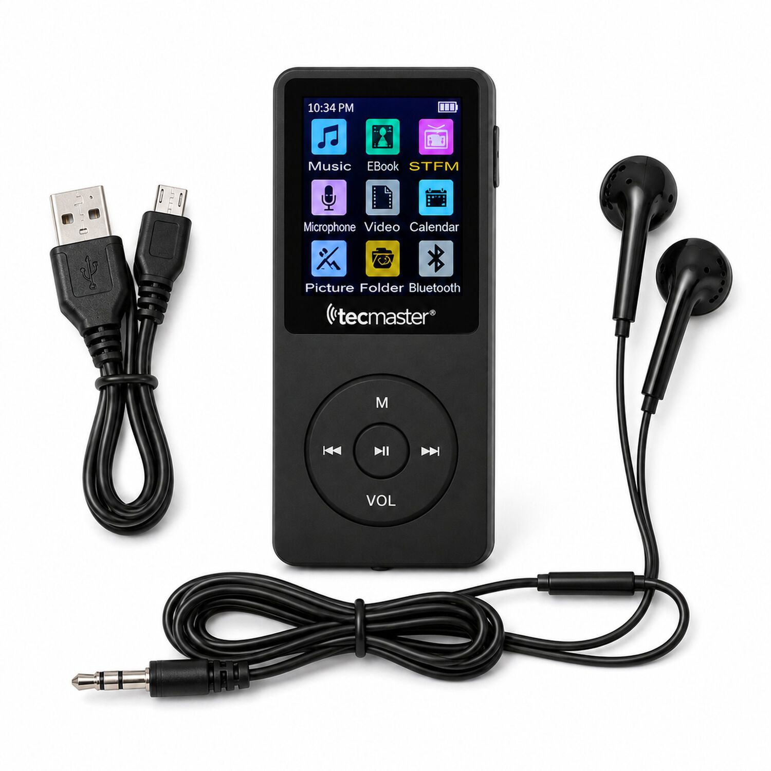 Reproductor Mp3 16gb Bluetooth 5.0 Tecmaster Tm-300523 Negro image number 5.0