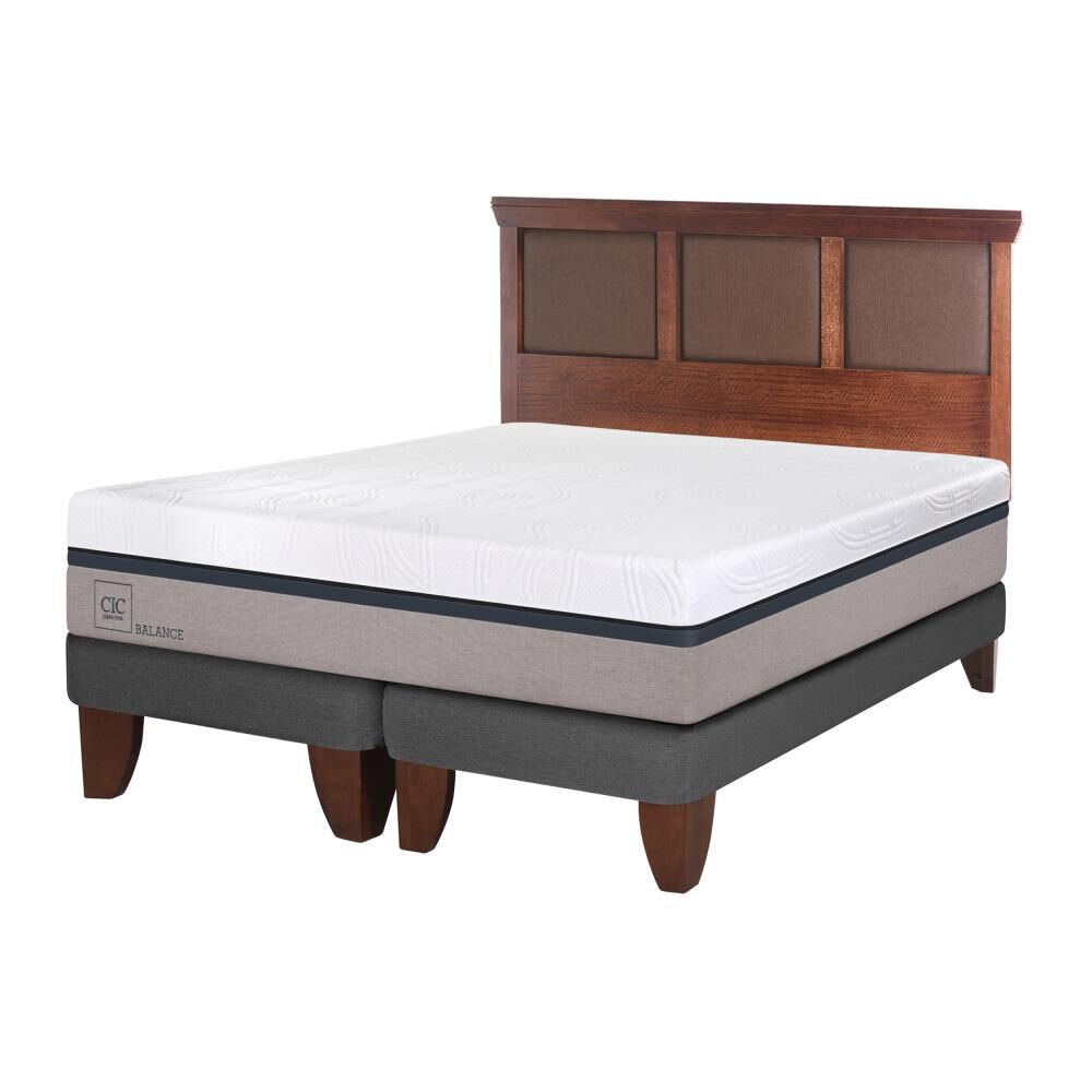 Cama Europea Cic Balance / 2 Plazas / Base Dividida  + Respaldo image number 1.0
