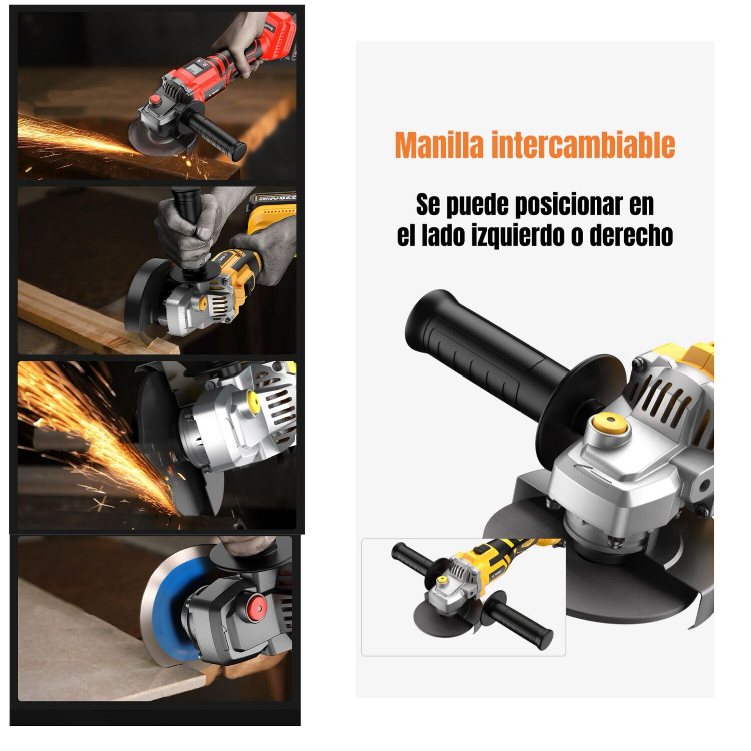 Esmeril Inal&aacute;mbrico Con 2 Bater&iacute;as 21v E01 image number 2.0