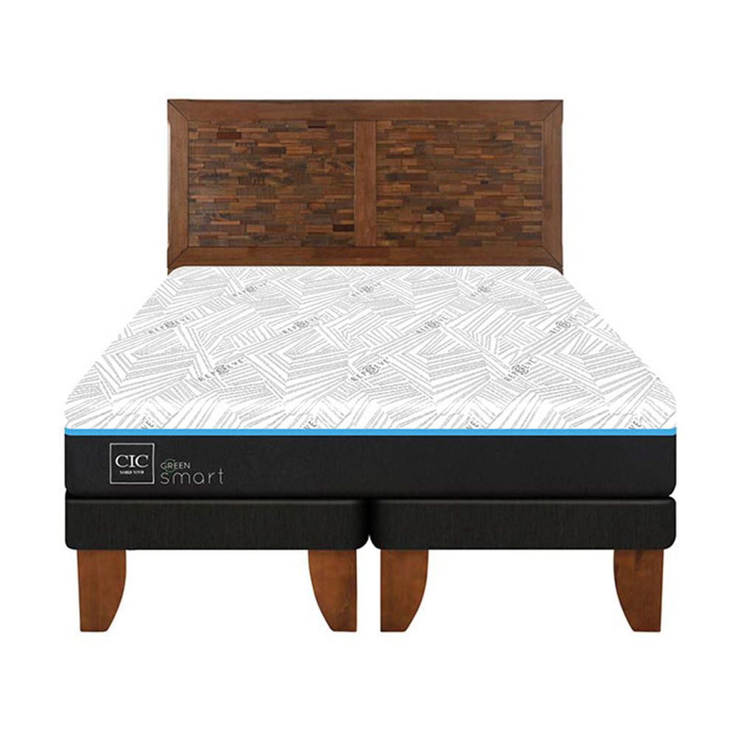 Cama Europea Cic Green Infinity / 2 Plazas / Base Dividida + Respaldo image number 0.0