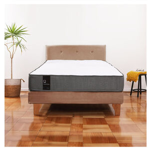 Cama Europea Zen Best 1.5 Plaza Tela Velvet Beige + Respaldo