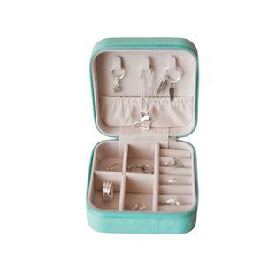 Estuche Organizador Joyas Cuadrado 10cm Joyero Turquesa