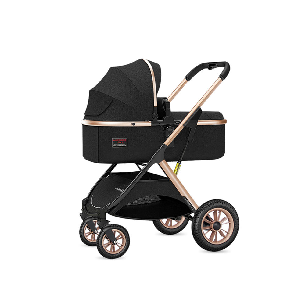Coche Cuna 2 En 1 Multiposiciones Comfortable Negro Babymine image number 0.0