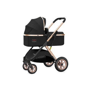 Coche Cuna 2 En 1 Multiposiciones Comfortable Negro Babymine