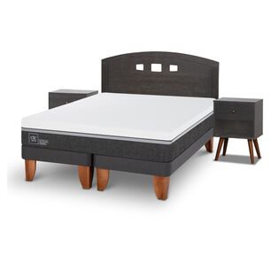 Cama Europea Cic Ortopedic Advance / 2 Plazas / Base Dividida + Set De Maderas
