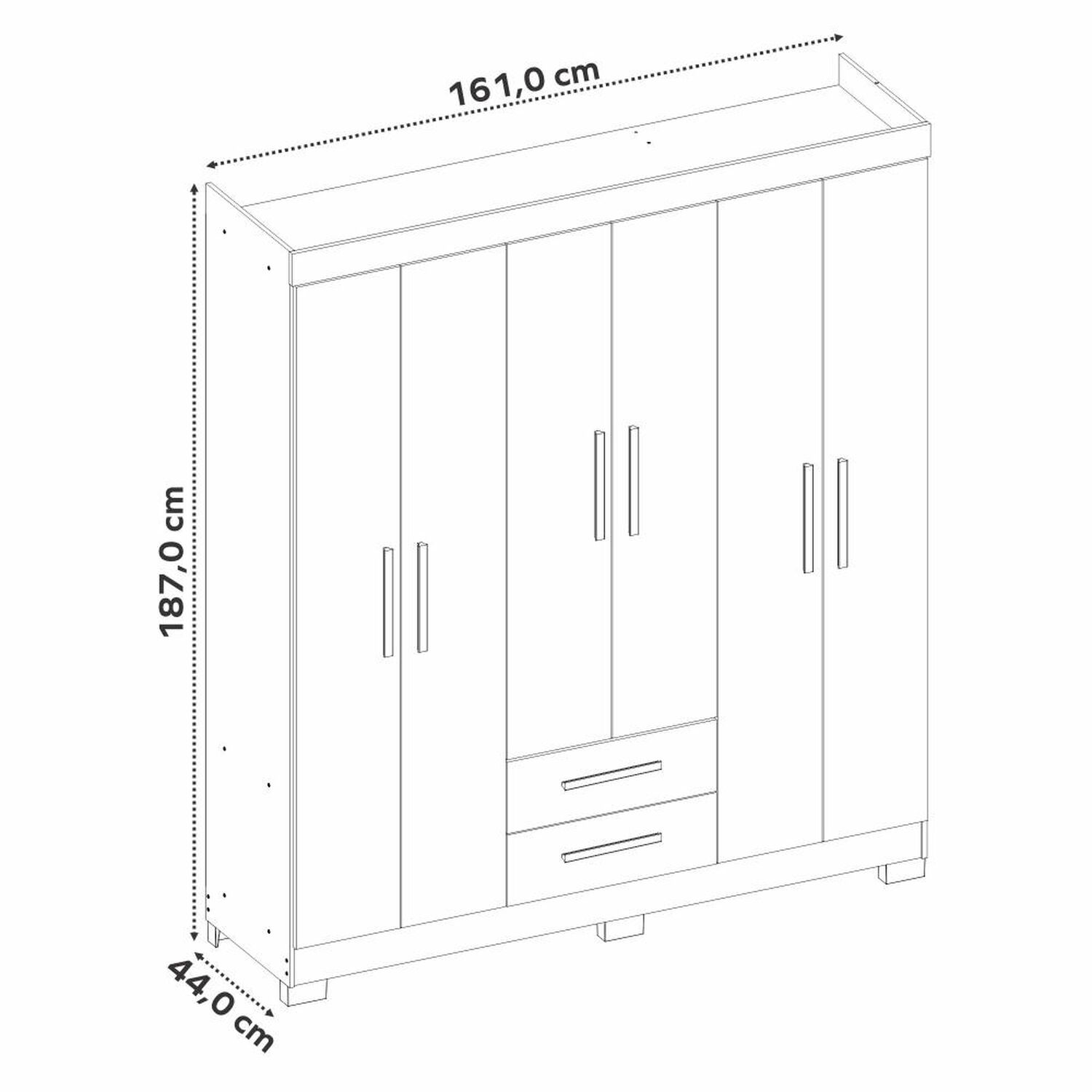 Cl&oacute;set Home Mobili Closet Aruma / 6 Puertas / 2 Cajones image number 3.0