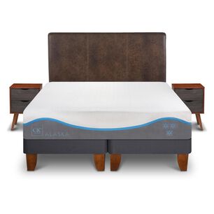 Cama Europea Cic Alaska / King / Base Dividida + Set De Maderas