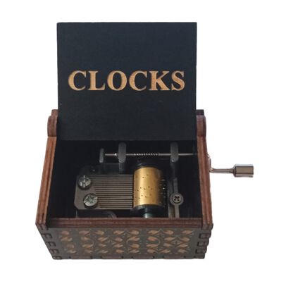 Caja Musical Coldplay Clocks De Madera