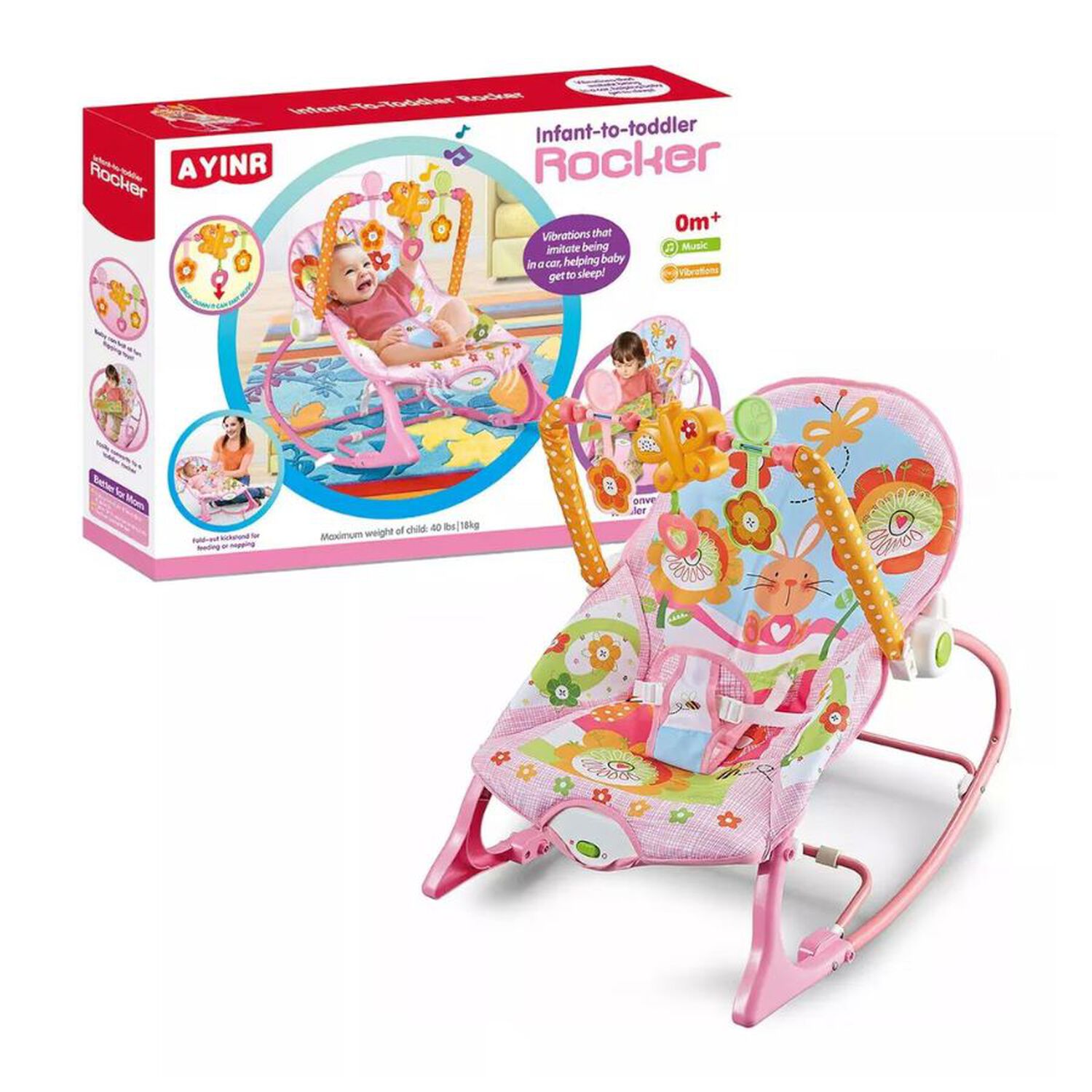 Silla Mecedora Musical Para Bebe 3 En 1 image number 1.0
