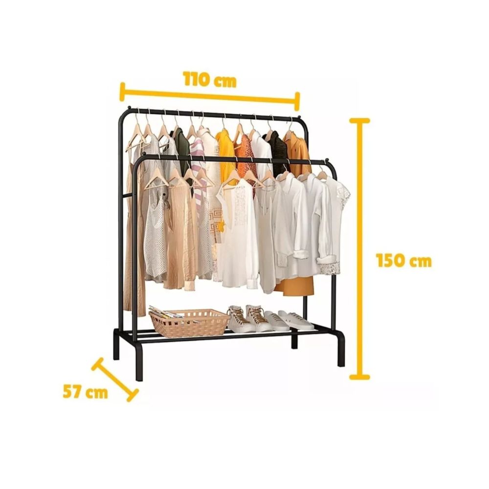 Perchero Metálico Doble Closet Exhibición Organizador Hogar image number 3.0