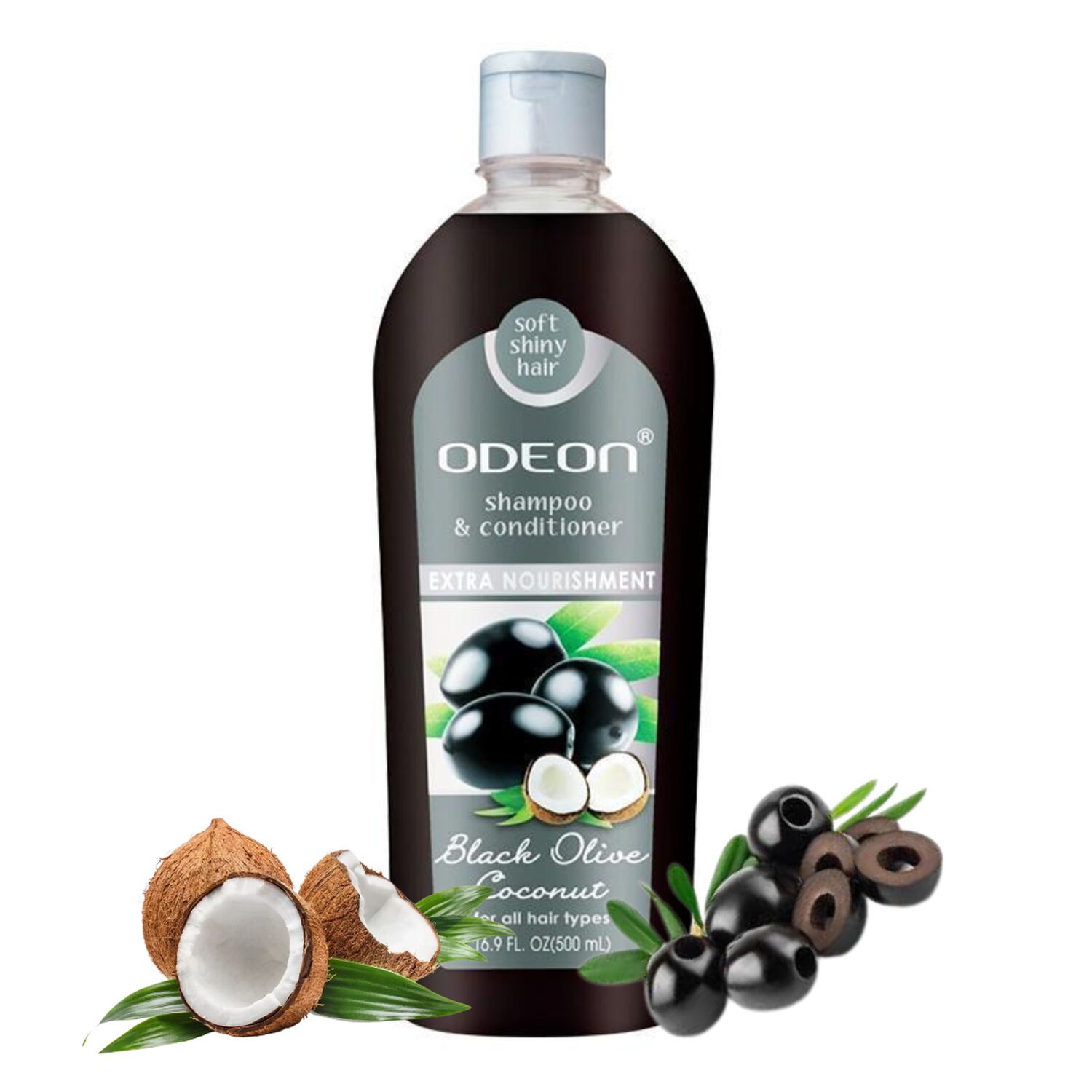 Odeon Shampoo Y Acondicionador Oliva Negro Coco 500ml image number 2.0