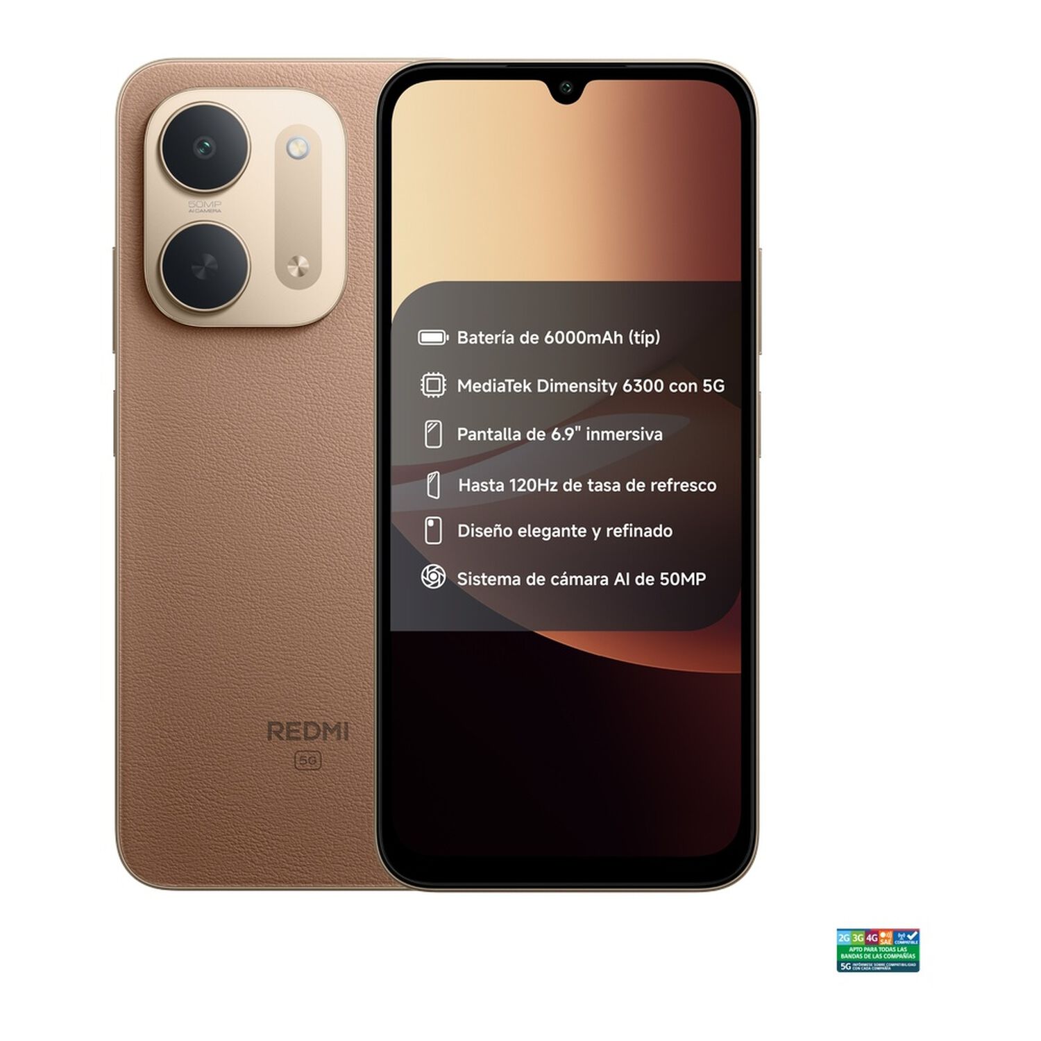 Smartphone Xiaomi Redmi 17C / 5G / 128 GB / Caf&eacute; / Liberado image number 1.0