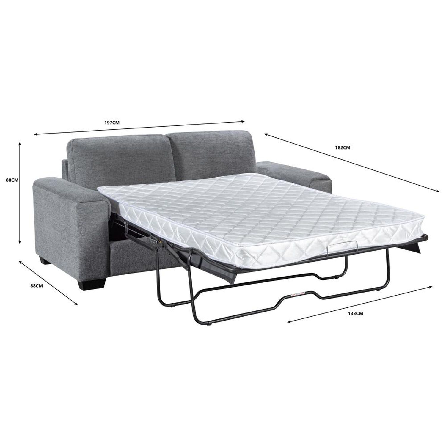 Sofa Cama Azhome Londres Gris Resorte Pocket / 3 Cuerpos image number 3.0