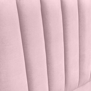 Respaldo De Cama Tubular Vertical Felpa Rosado Claro 1,5 Plazas