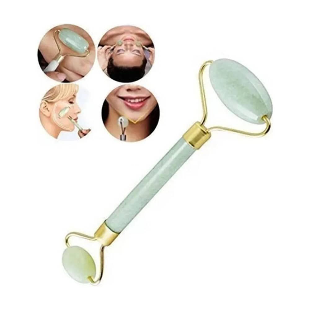 Rodillo Masajeador Facial Y Piedra De Jade 100% Natural image number 6.0