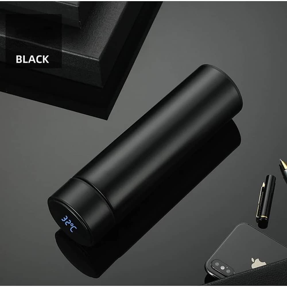 Termo Botella Con Sensor De Temperatura Negro image number 2.0