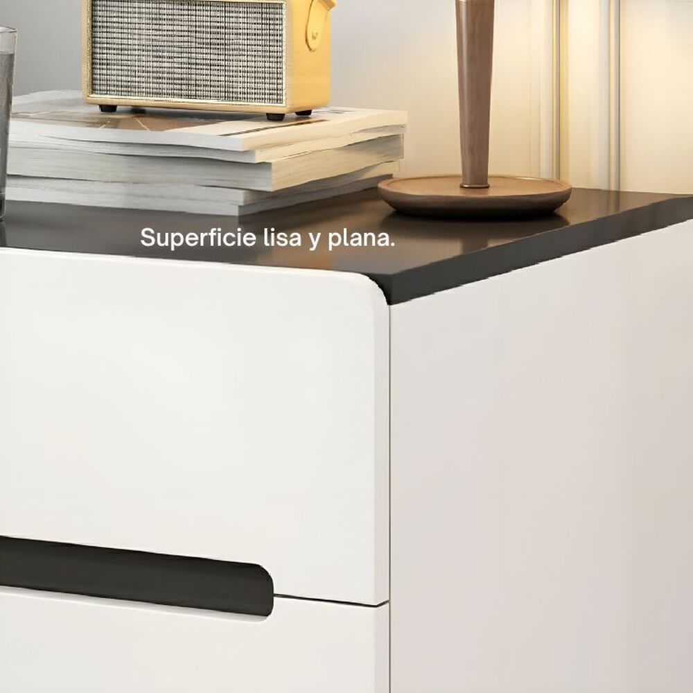 Velador 3 Cajones 40x41x59 Dormitorio Sala De Estar Blanco image number 6.0