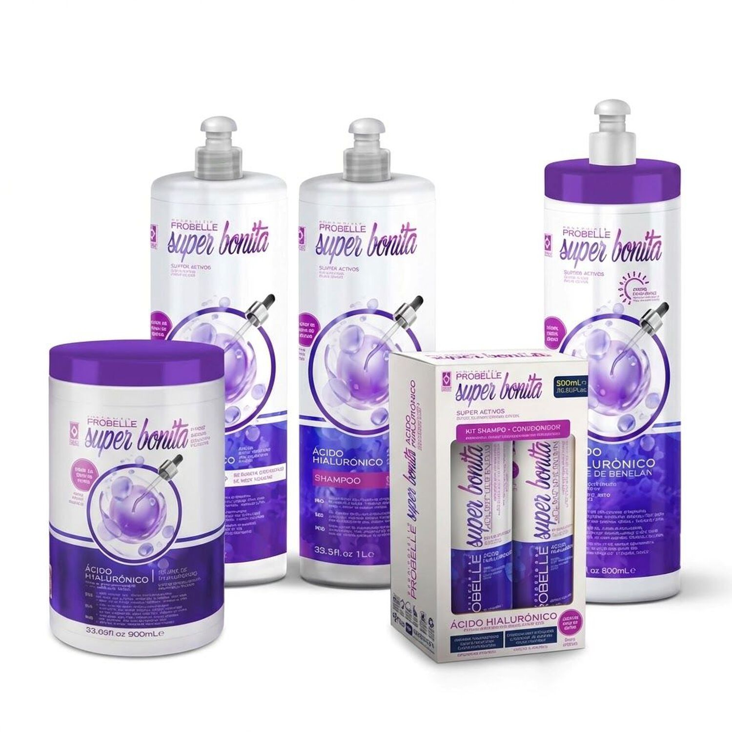 Kit Shampoo Y Acondicionador 500ml Hialuronico Probelle image number 2.0