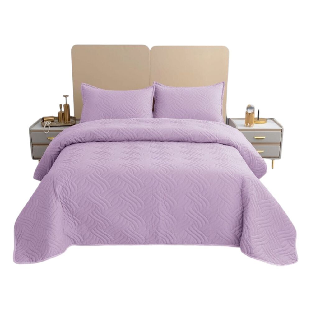 Cubrecama De Verano 1.5 Plazas Quilt + 1 Funda De Almohada Cobertor Delgado Lila image number 0.0