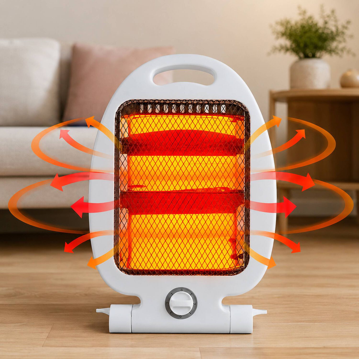 Calefactor El&eacute;ctrico Hal&oacute;geno Port&aacute;til Estufa 800w Rejilla image number 2.0
