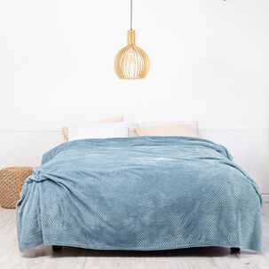 Frazada Popcorn 2 Plazas Celeste