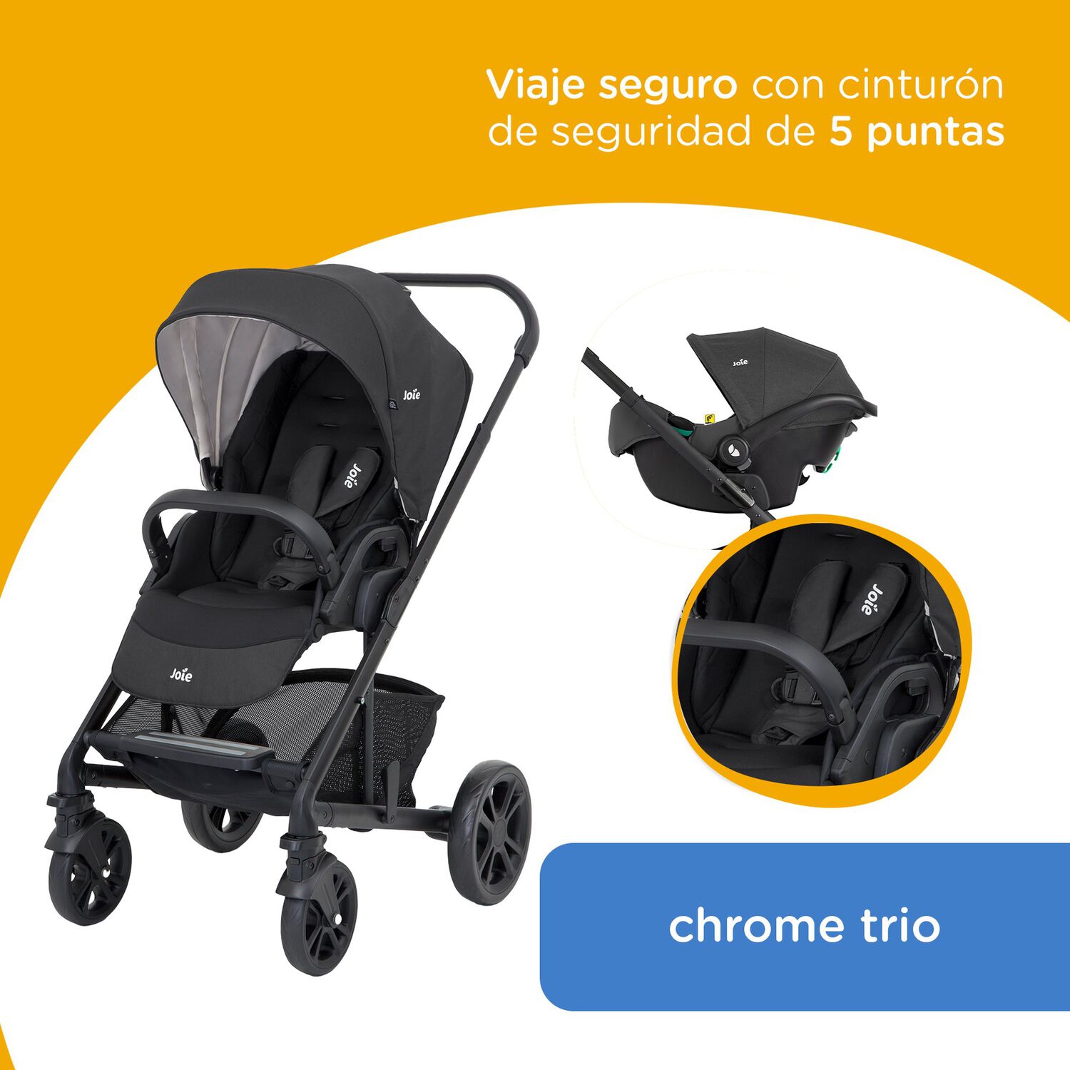 Coche Travel System Chrom Trio Ember Joie image number 1.0