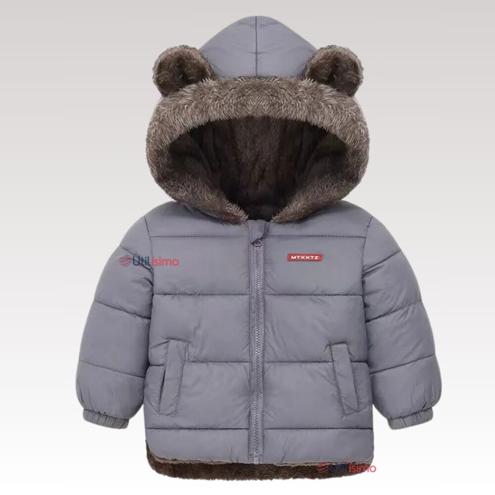 Parka Con Capucha Manga Larga Unicolor Niño Y Niña Jump Kids Grey image number 1.0