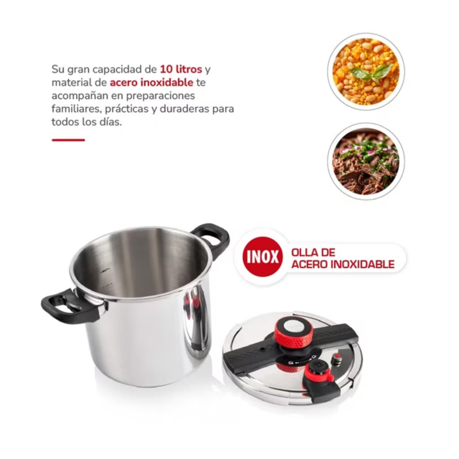 Olla A Presion 10 Liitros Acero Inoxidable Th-mop10i Thomas image number 4.0