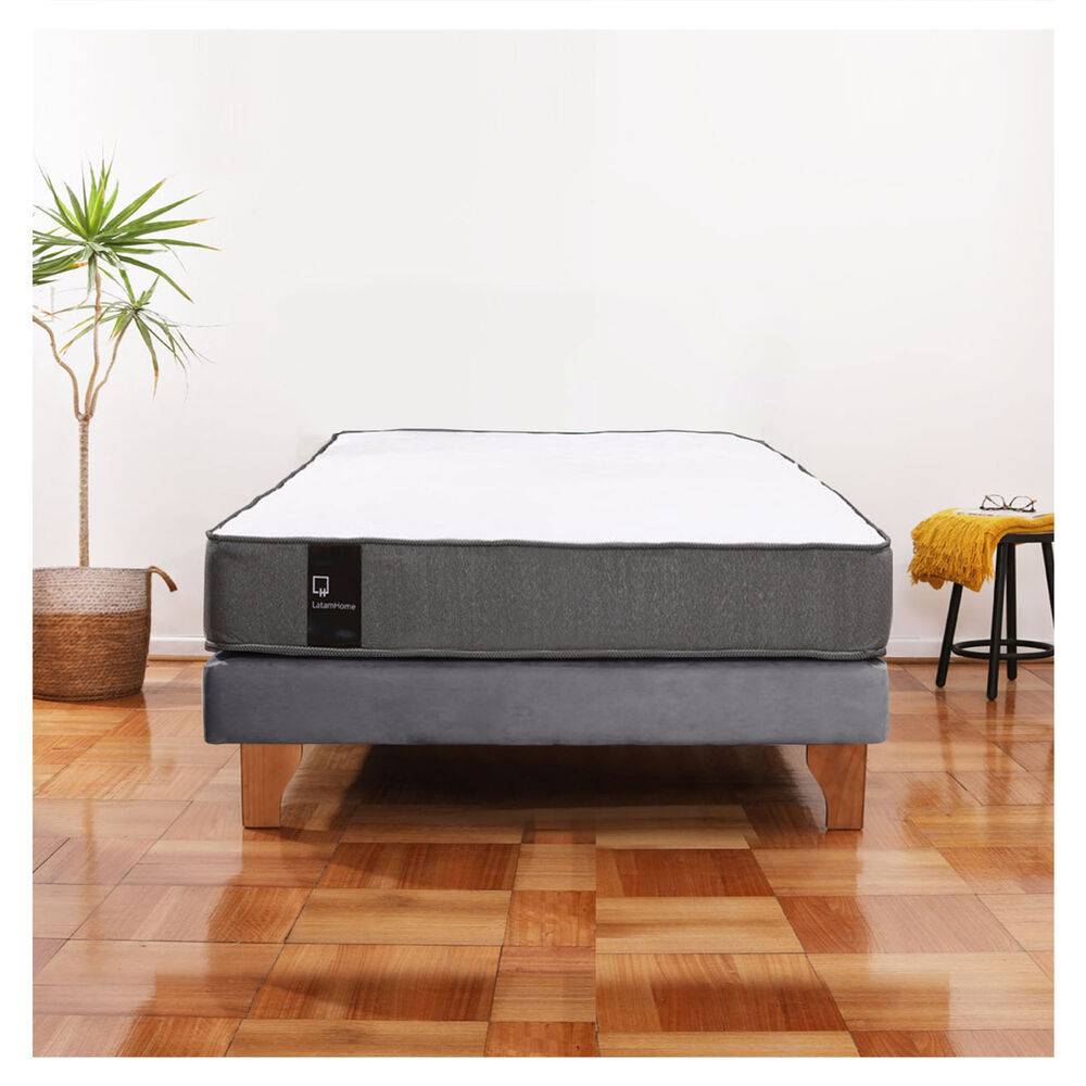 Cama Europea Zen Best 1.5 Plaza Tela Velvet Gris image number 0.0