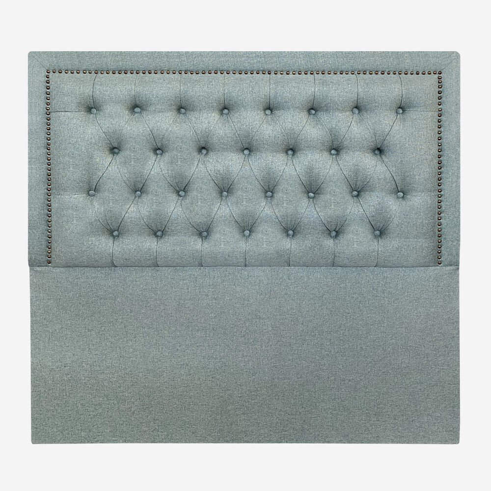 Respaldo De Cama Capitoné Frame Tachas Lino Verde Jeans Super King image number 0.0