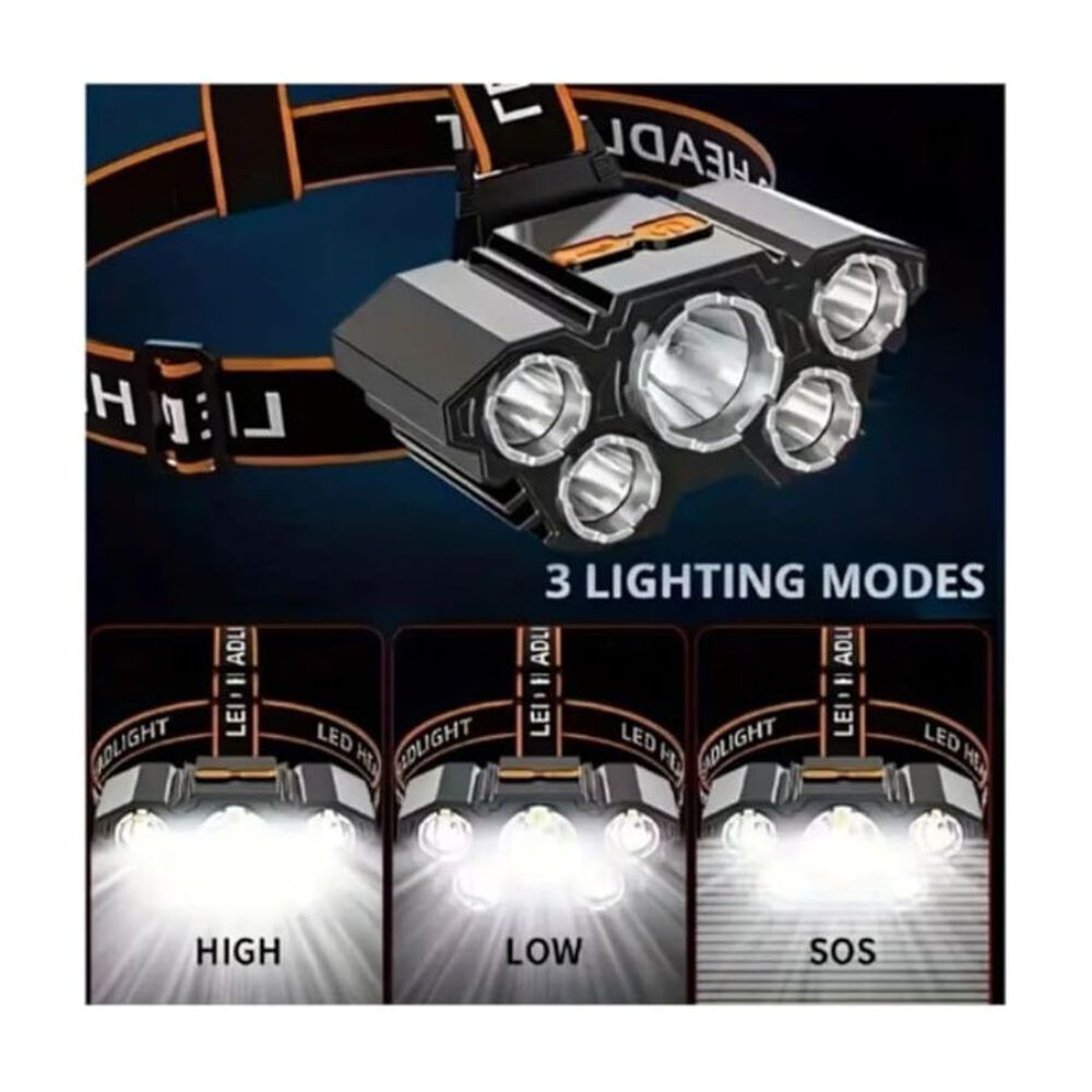 Linterna De Cabeza 5 Led Recargable image number 3.0