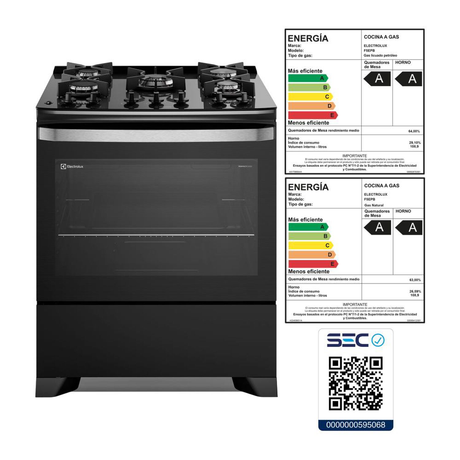 Cocina A Gas Electrolux F5epb 5 Quemadores image number 9.0