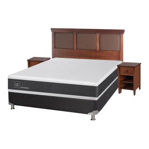 Box Spring Cic Ortopedic / 2 Plazas / Base Normal + Set De Maderas
