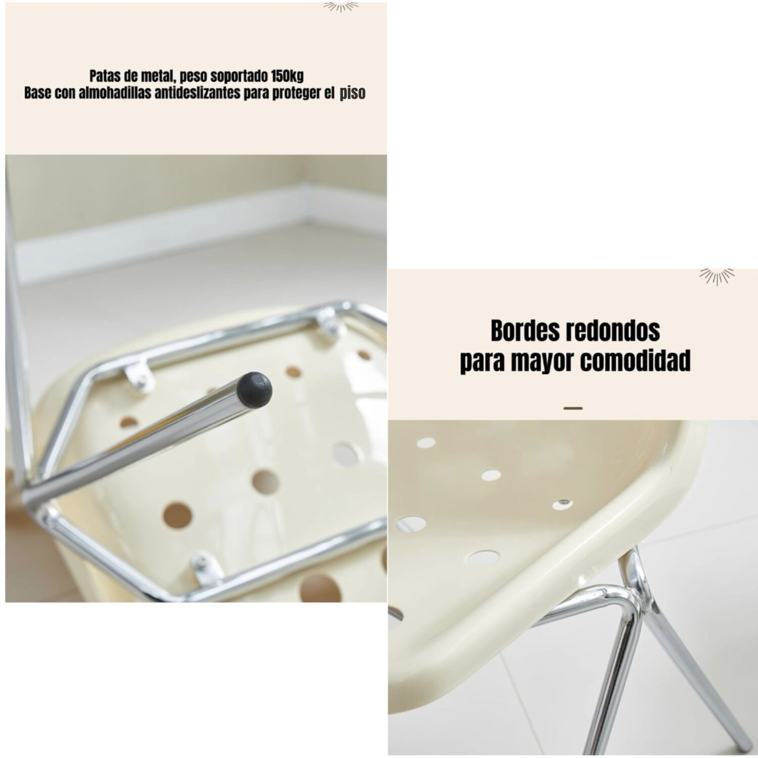 Set 4 Sillas De Comedor Pp Swiss Crema By Lubabycas image number 7.0
