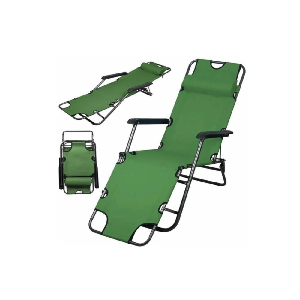 Silla De Camping Plegable Cama Reclinable Reposera Port&aacute;til image number 20.0