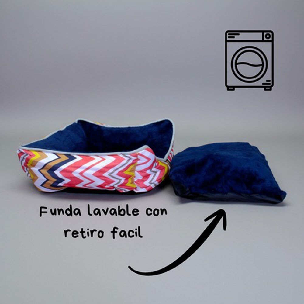 Cama Para Mascotas Espuma - Talla S (tricolor Rojo) image number 3.0