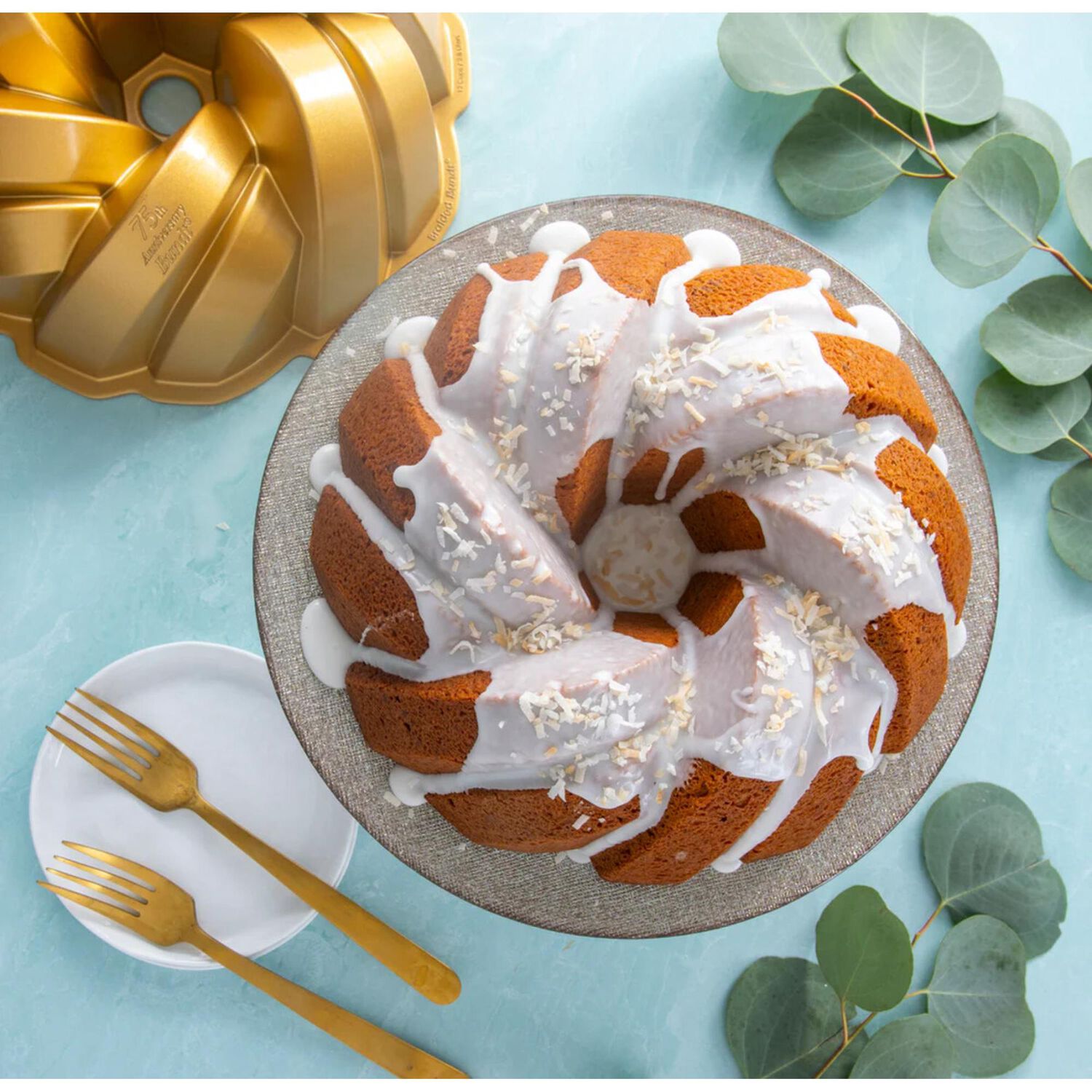 75th Anniversary Braided Bundt Pan Nordic Where image number 3.0
