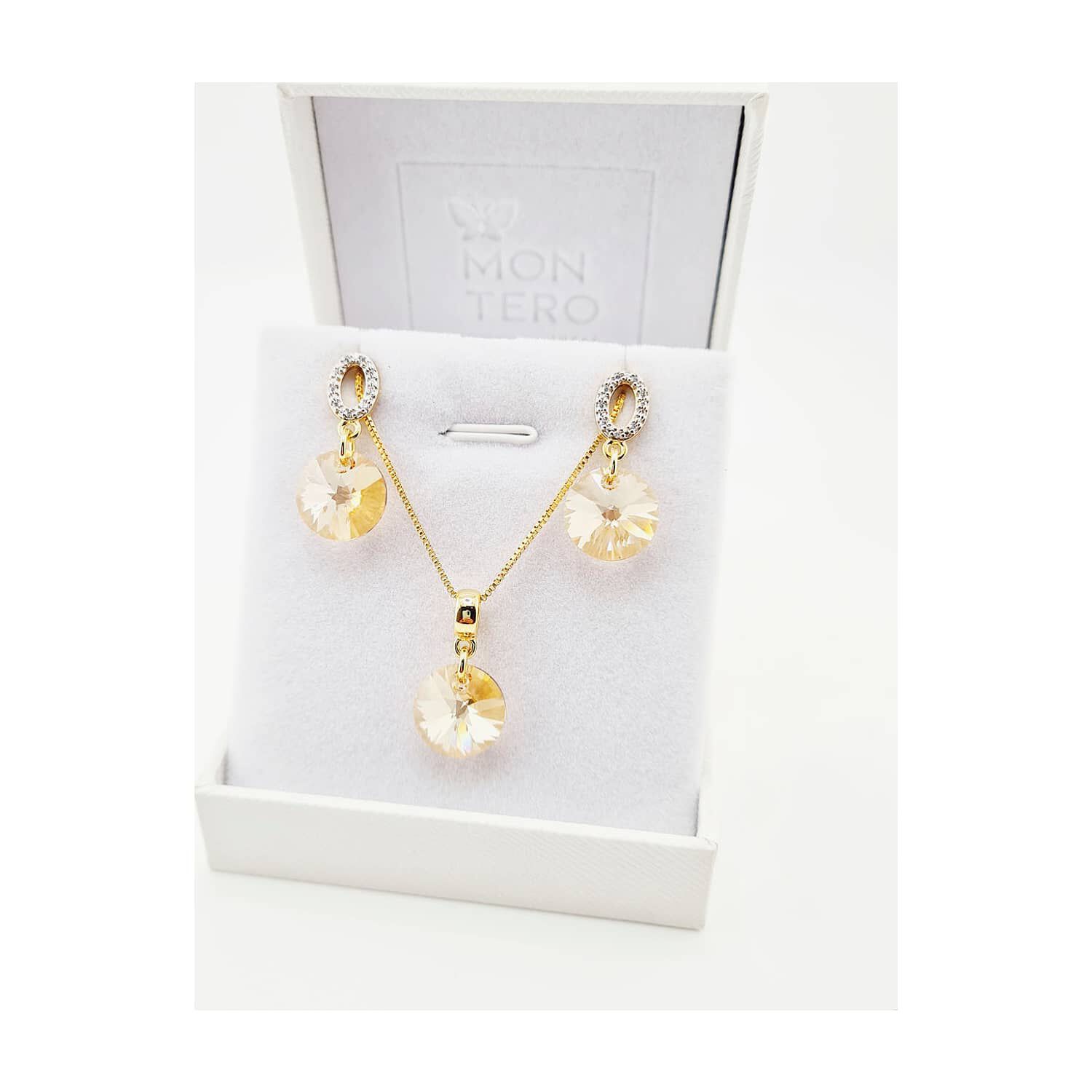 Conjunto Madrid Gold Cristales Genuinos Golden Shadow image number 4.0