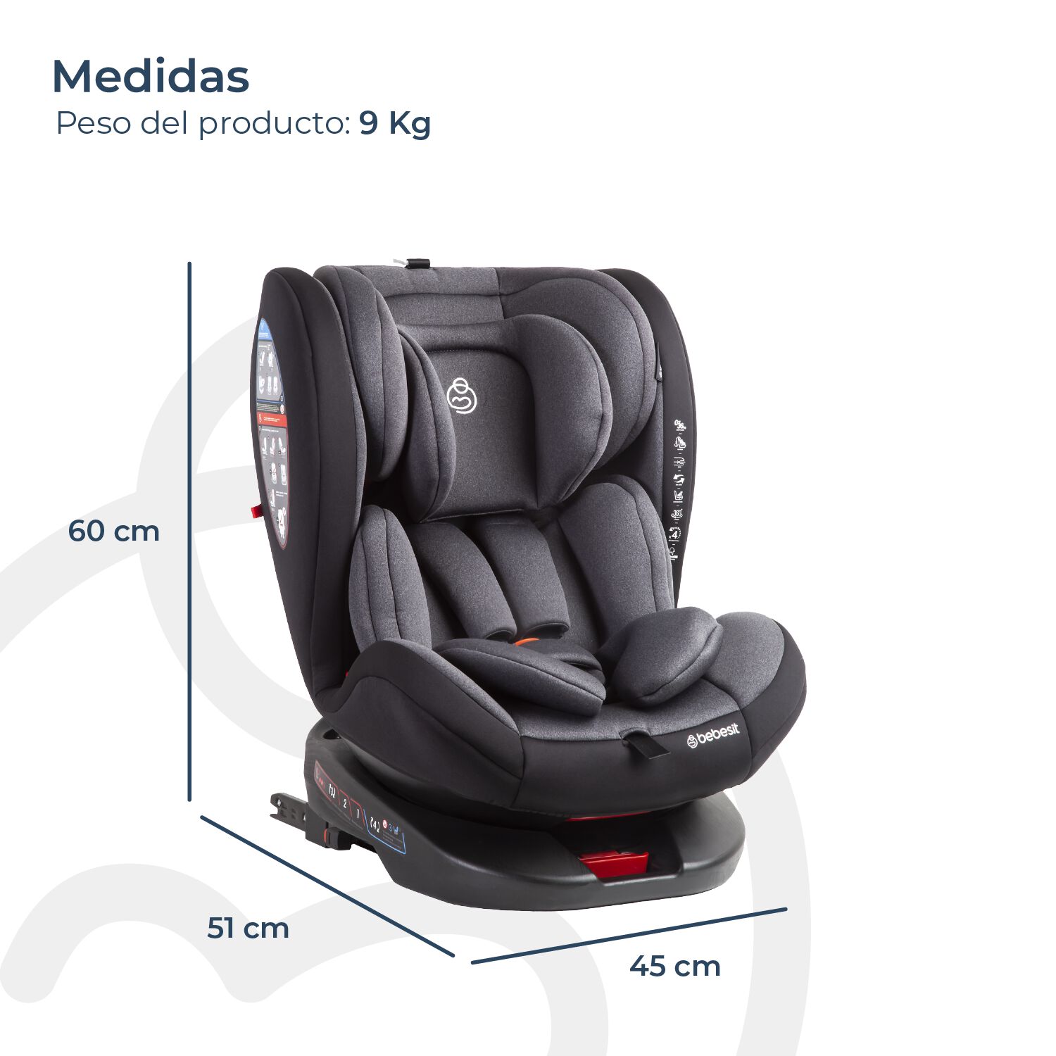 Silla De Auto Saturn Dark Grey image number 7.0