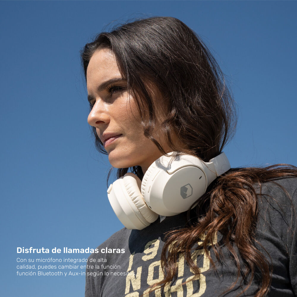 Audifonos Bluetooth Inalambricos Over Ear Wavepro Cream image number 4.0