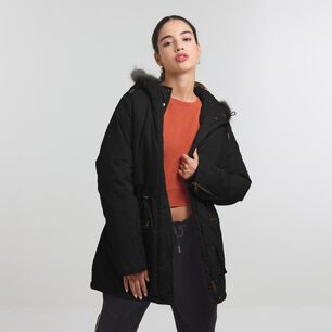 Chaqueta Regular Cuello Alto Con Capucha Con Piel Mujer Freedom