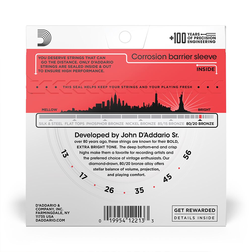 Set Cuerdas Guitarra Acústica 13-56 Ej12 Daddario image number 2.0