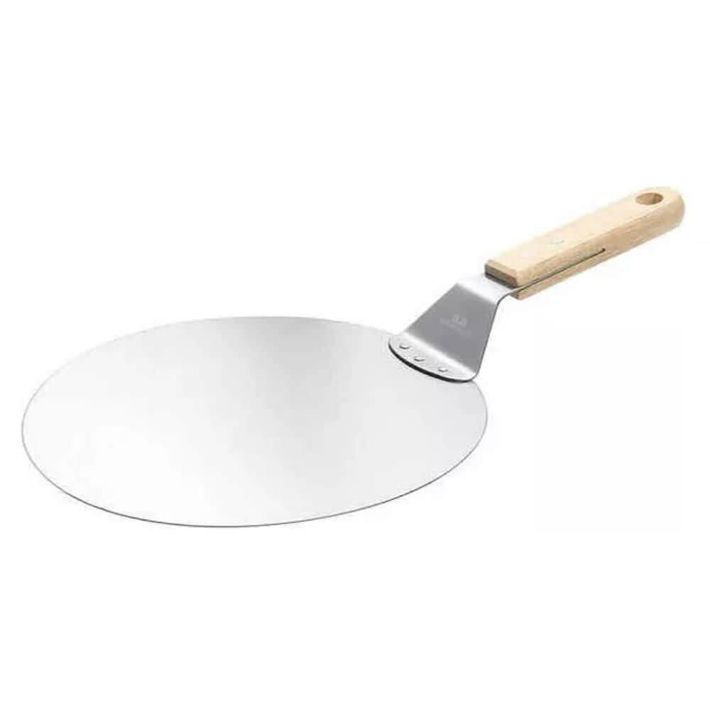 Pala De Pizza Redonda 30 Cm Acero Inox Con Mango De Madera image number 3.0