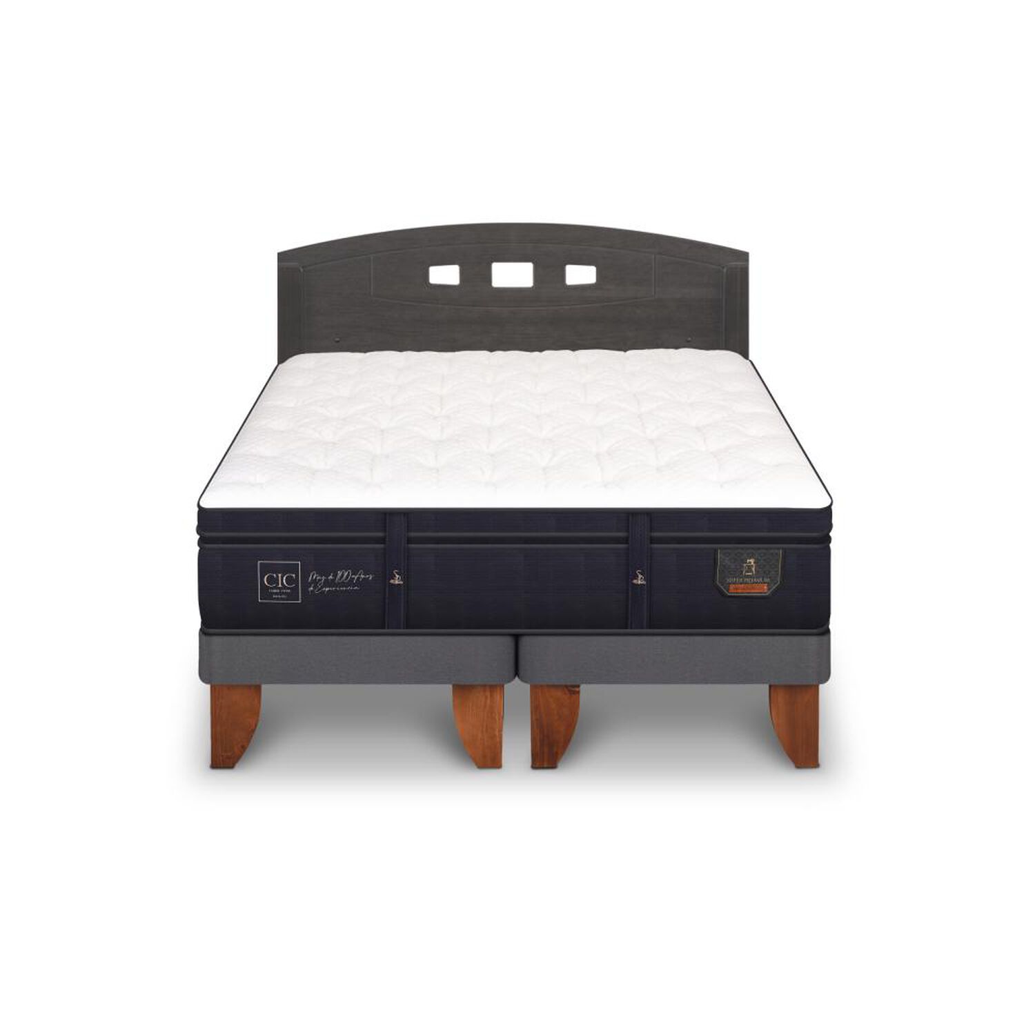 Cama Europea Cic Super Premium / 2 Plazas / Base Dividida + Respaldo image number 0.0